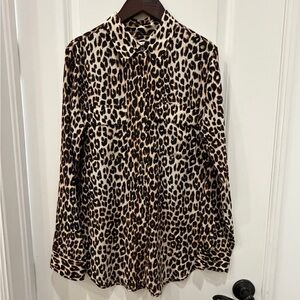 Equipment Silk Leopard Print Shirt
